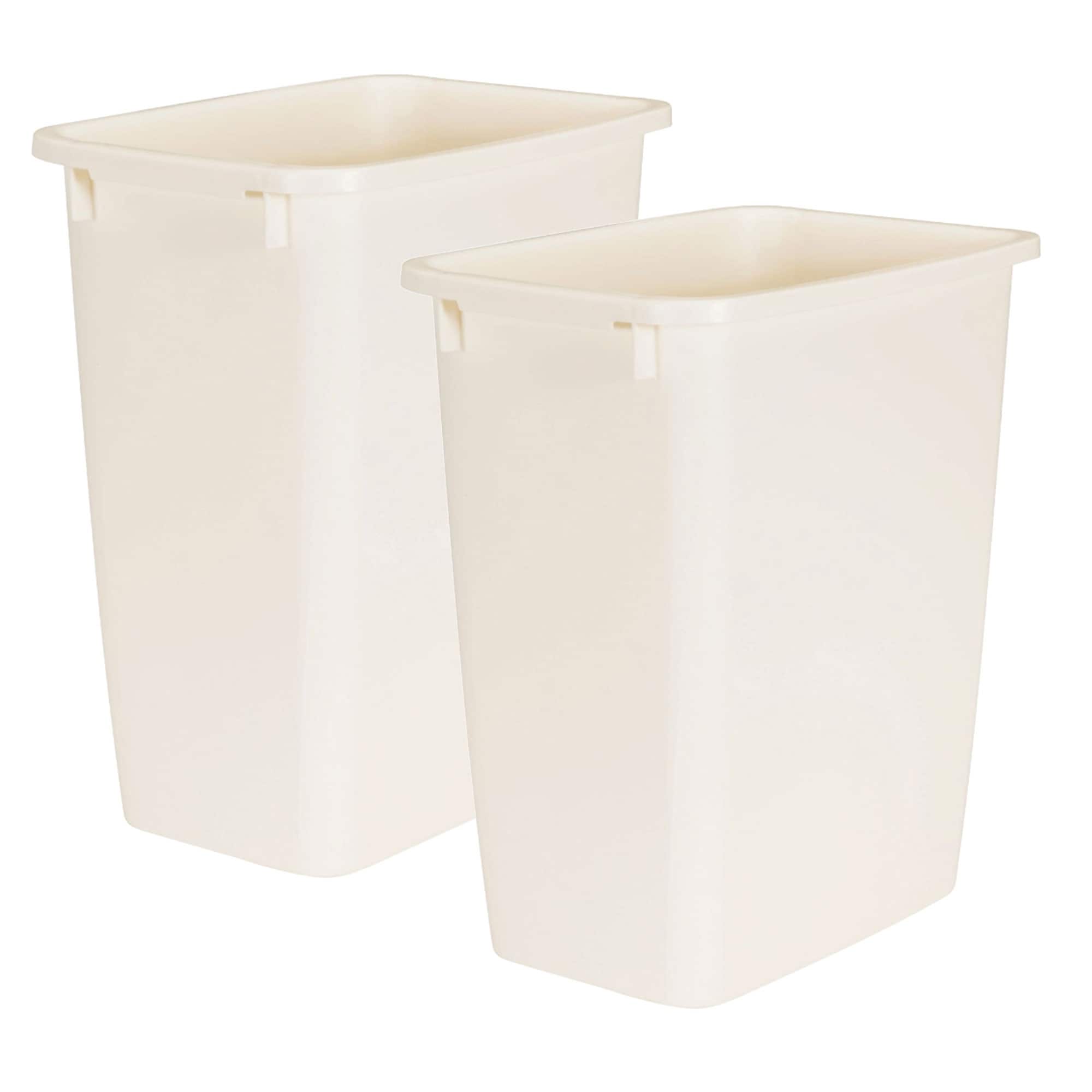 Rubbermaid Bedroom, Bathroom, and Office Wastebasket Trash Can, 6 Quart, 3 Pack, Size: 1.5 Gallons, White