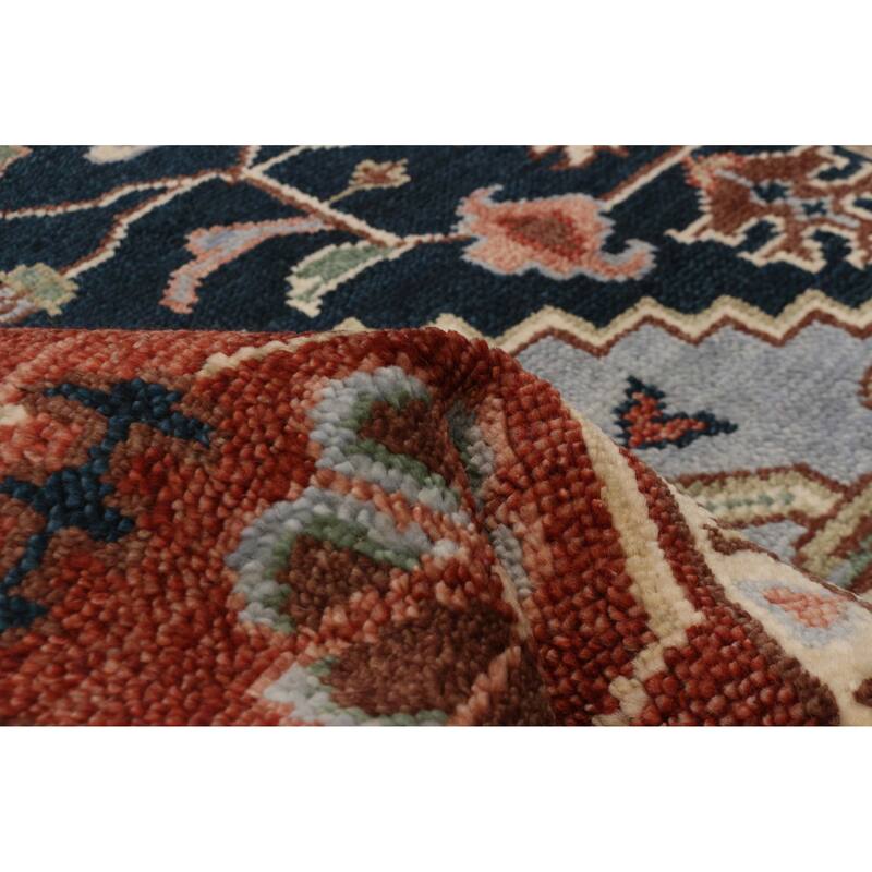 ECARPETGALLERY Hand-knotted Jules Serapi Navy Wool Rug - 8'11 x 12'0