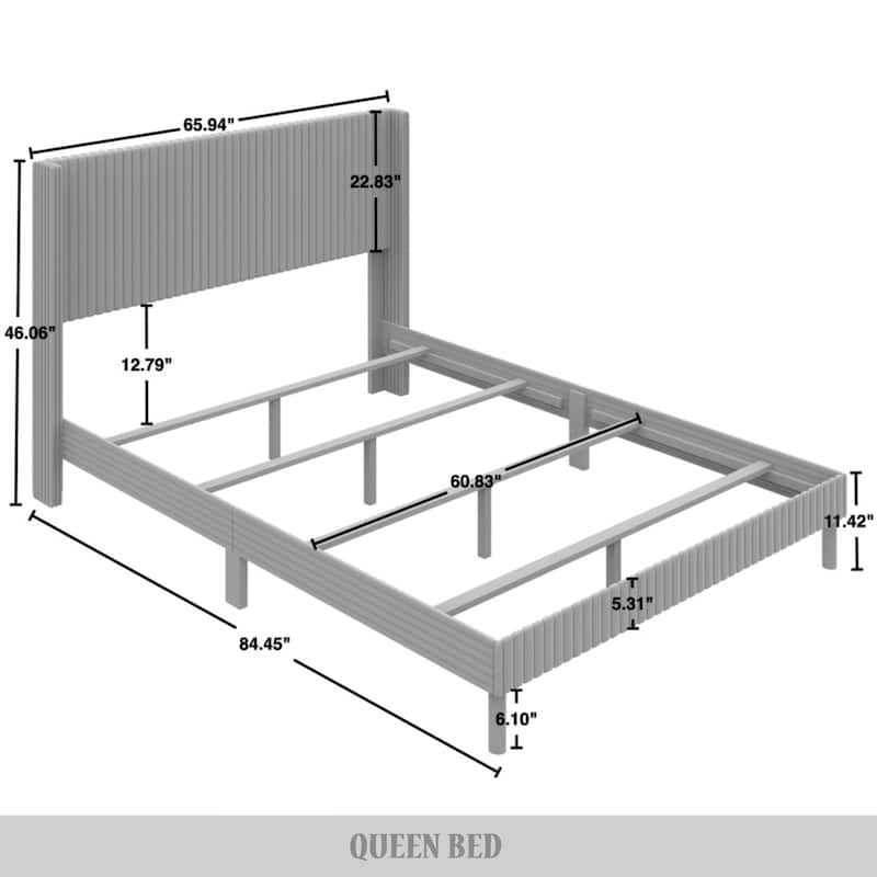 CraftPorch Sophistique Wingback Velvet Upholstered Bed