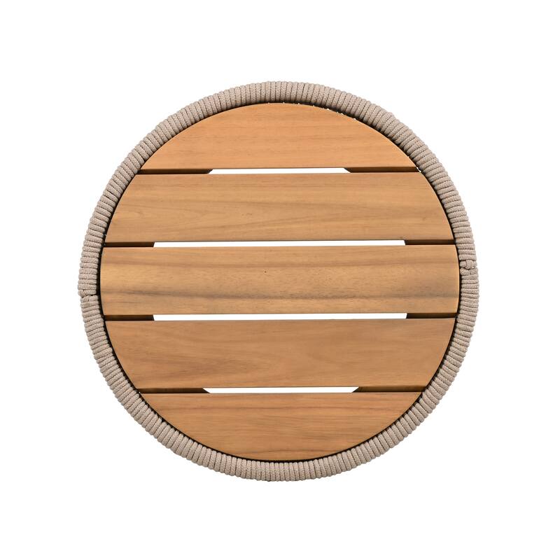 Christopher Knight Home - Orsini Outdoor Acacia Wood Dining Set with 180° Swivel Chairs & 15.00" Round Side Table