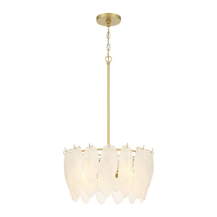 Acroma 4 - Lights Elegant Leaf-Inspired Glass Chandelier