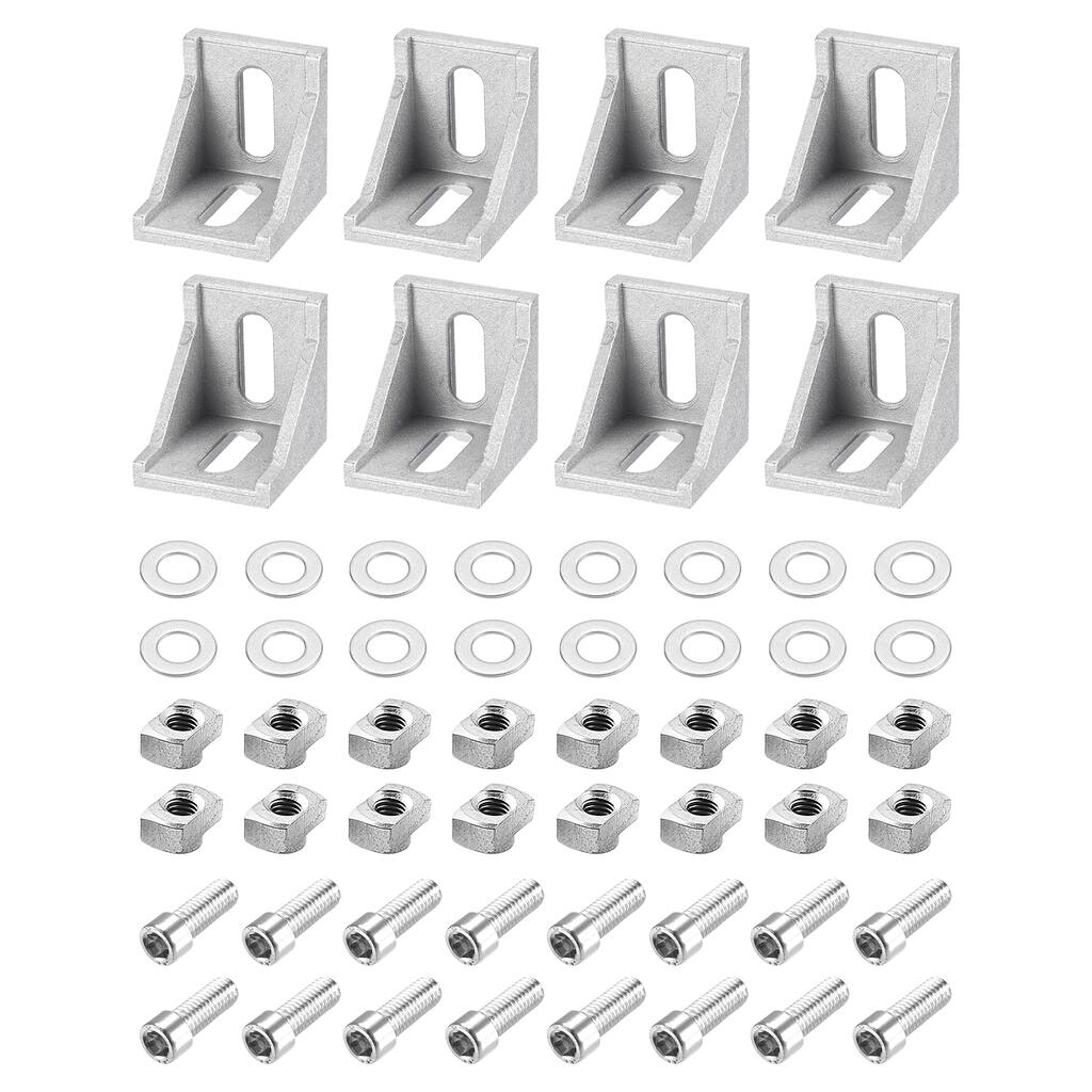 8Set 4040 Inside Corner Bracket Gusset Mount Kits, 38x38x35mm - Silver