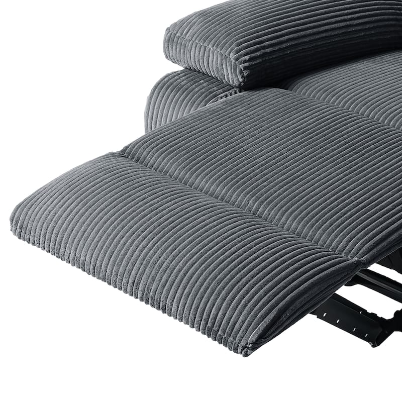 2 Set Modern Corduroy Manual Recliner Chair, Oversize Accent Chair Recliner with Wide Armrest