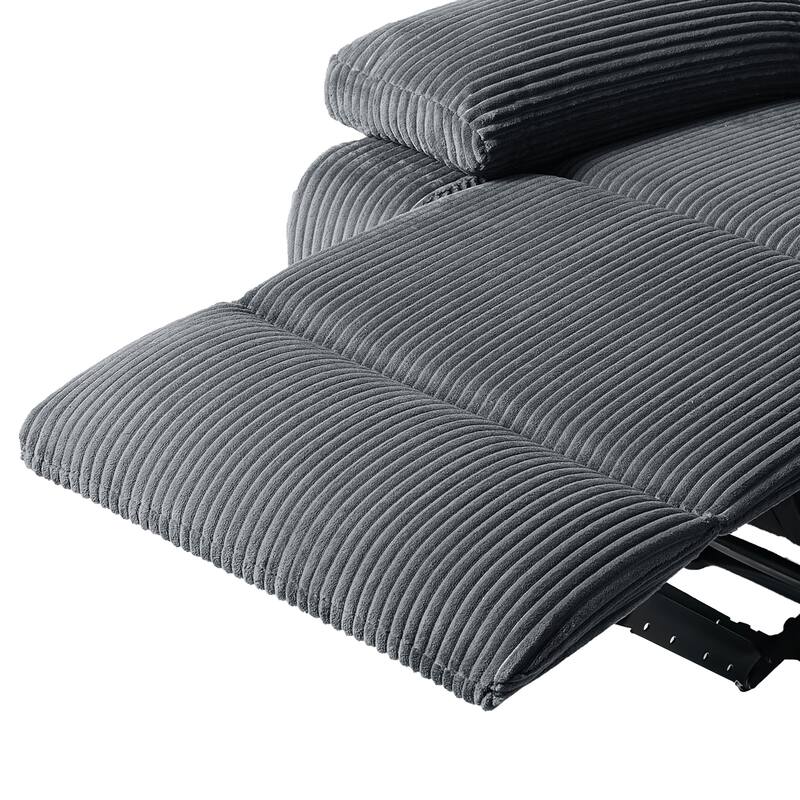 2Set Modern Lounger Upholstered Push Back Manual Recliner Chair