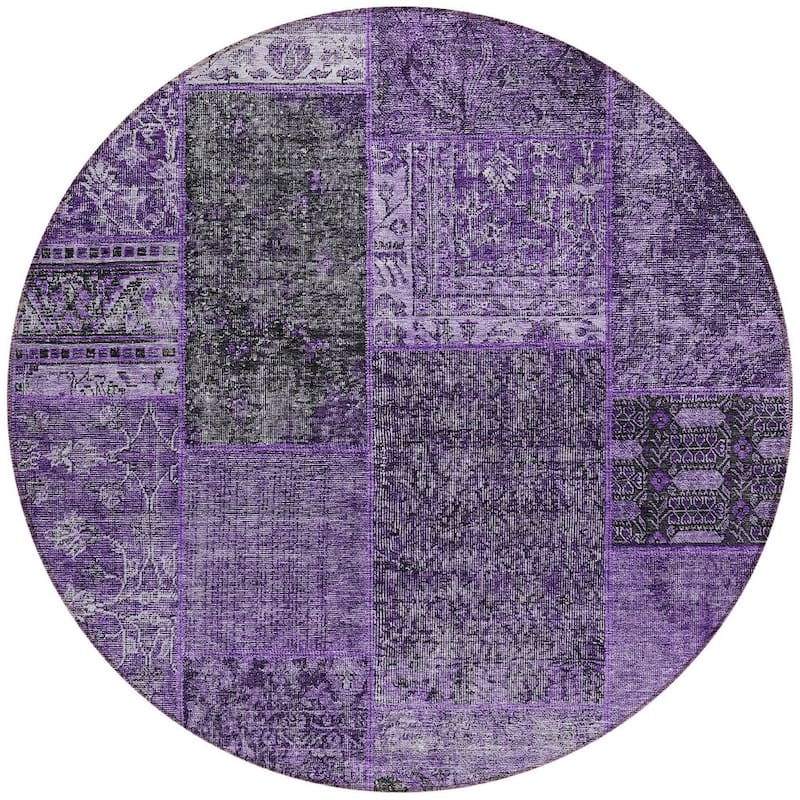 HomeRoots Patchwork Transitional Rectangle Outdoor Rug
