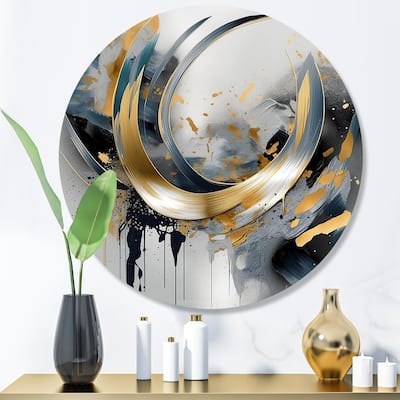 Designart "Soft Colors Marble Abstract IV" Abstract Marble Metal Round Wall Art