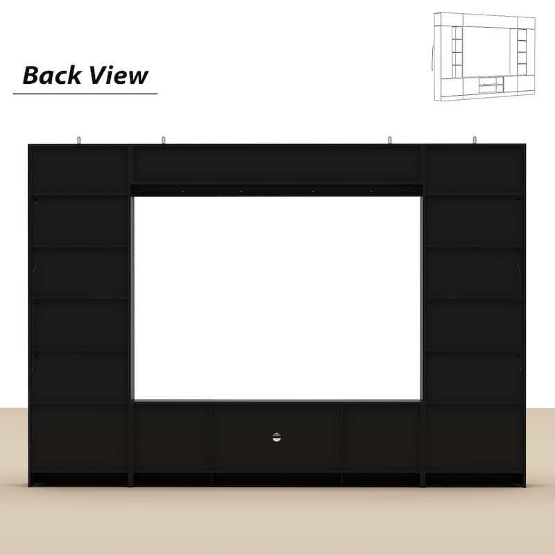 114.2"W Large Modern TV Console Table Media Entertainment Center
