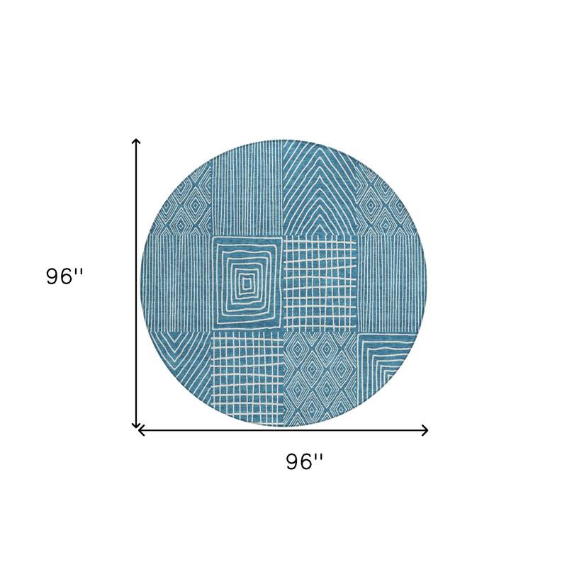HomeRoots Geometric Transitional Rectangle Outdoor Rug