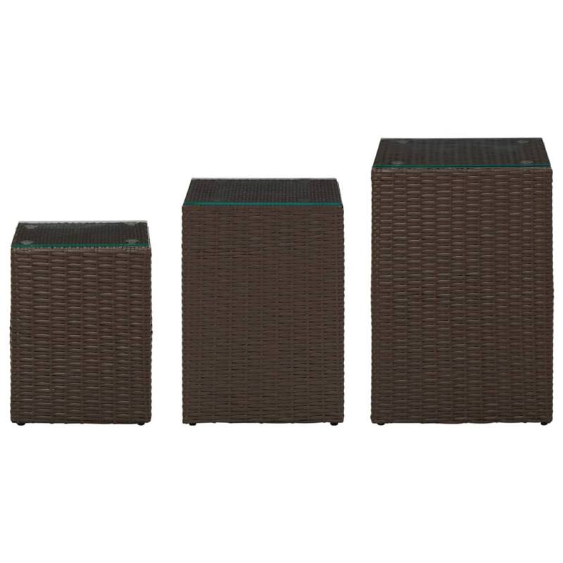 vidaXL Side Table End Table Indoor Outdoor Furniture Coffee Table Poly Rattan