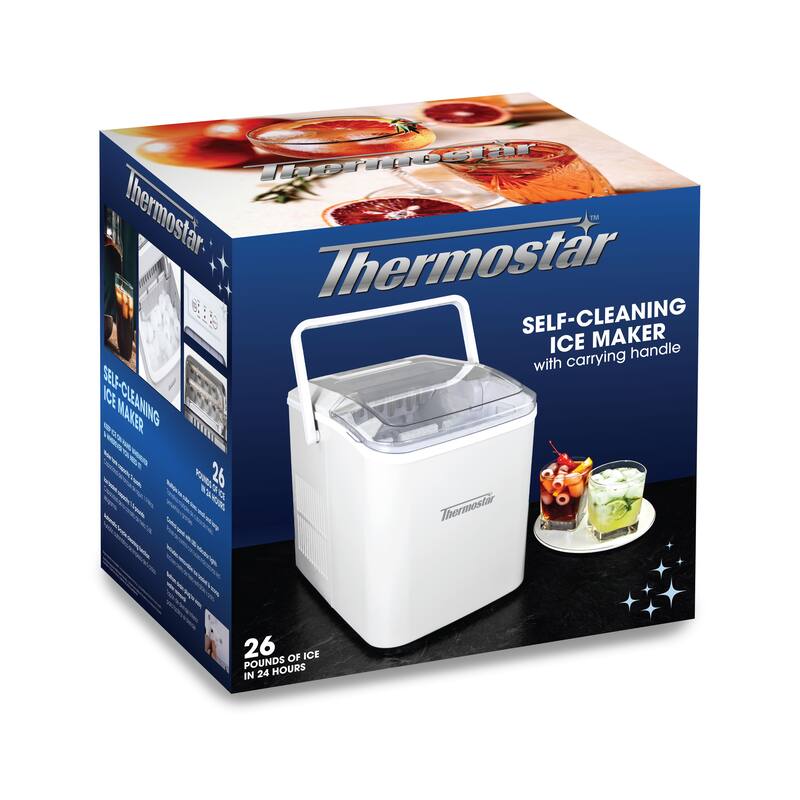 26-Pound Automatic Self-Cleaning Portable Countertop Ice Maker Machine With Handle
