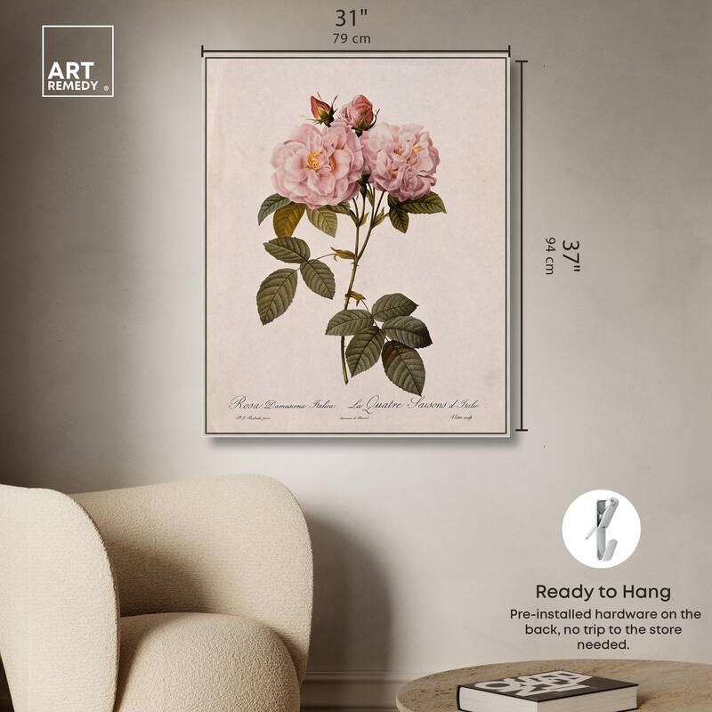 Damask Rose Canvas by Art Remedy