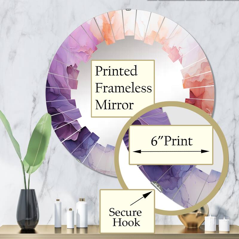 Designart "Vibrant Swirls" Abstract Spirals Modern Wall Mirror