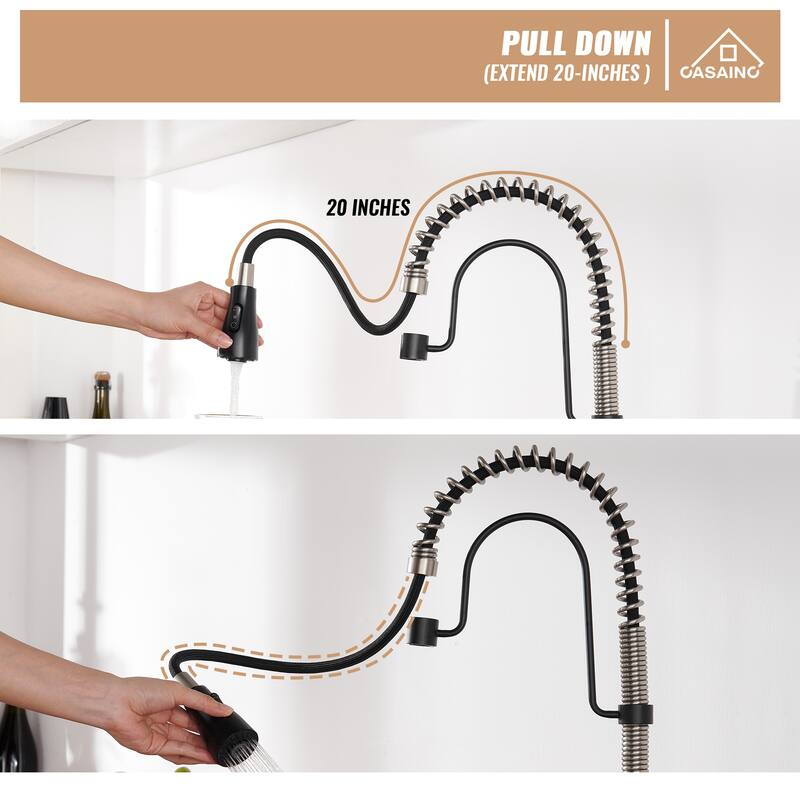Single Handle Pull Down Sprayer Kitchen Faucet