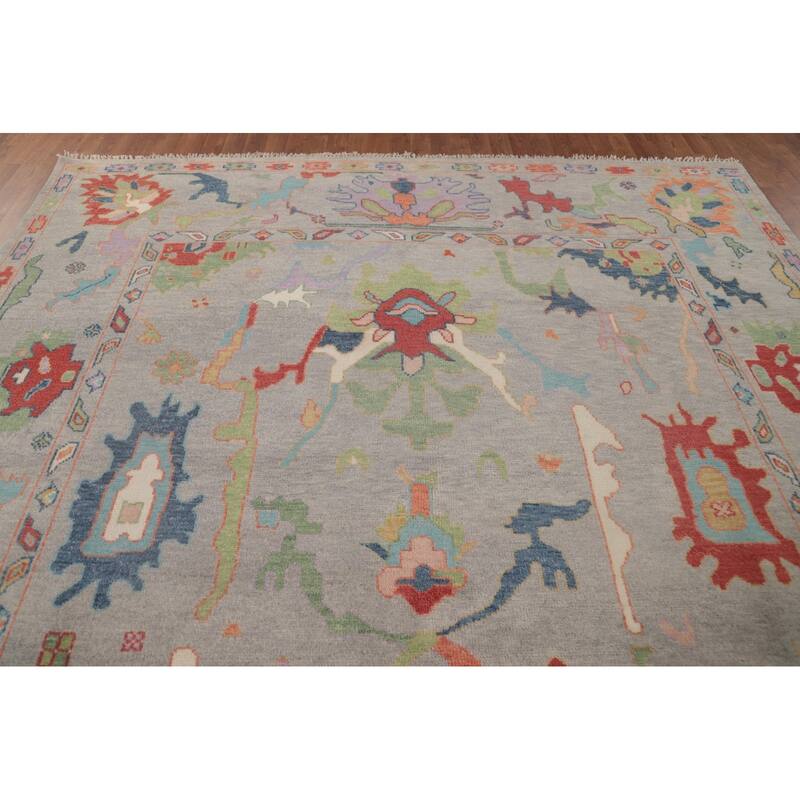 Floral Oushak Oriental Area Rug Handmade Living Room Wool Carpet - 8'9"x 12'3"