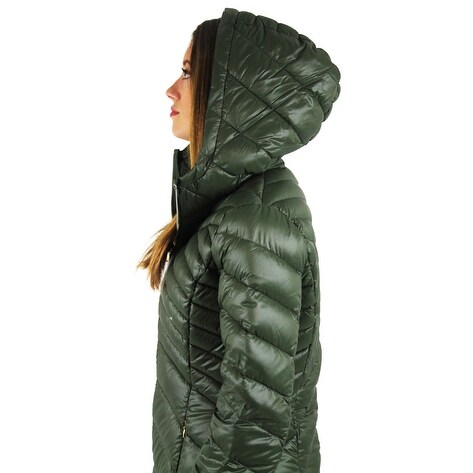 women's long packable down coat