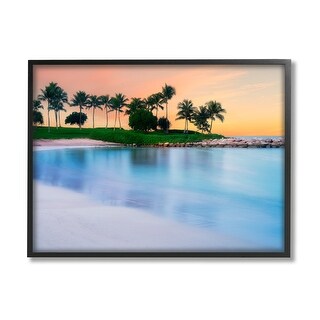Stupell Tropical Beach Cove Landscape Framed Giclee Art by Dennis ...