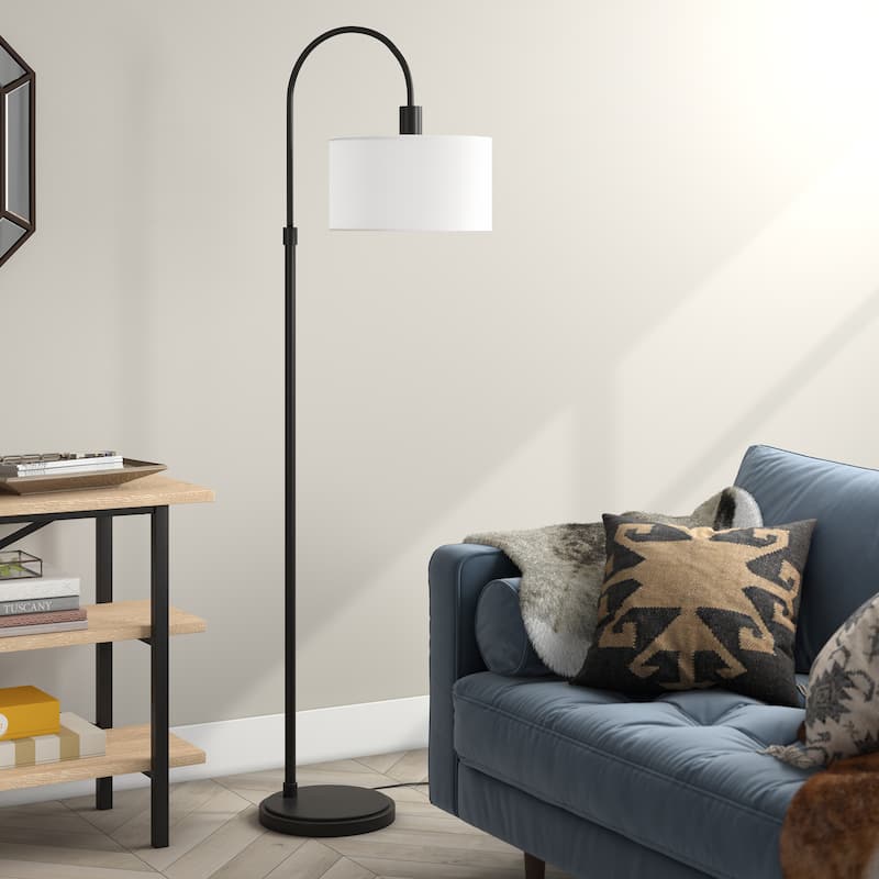 Veronica Blackened Bronze Arc Floor Lamp - Blackened Bronze