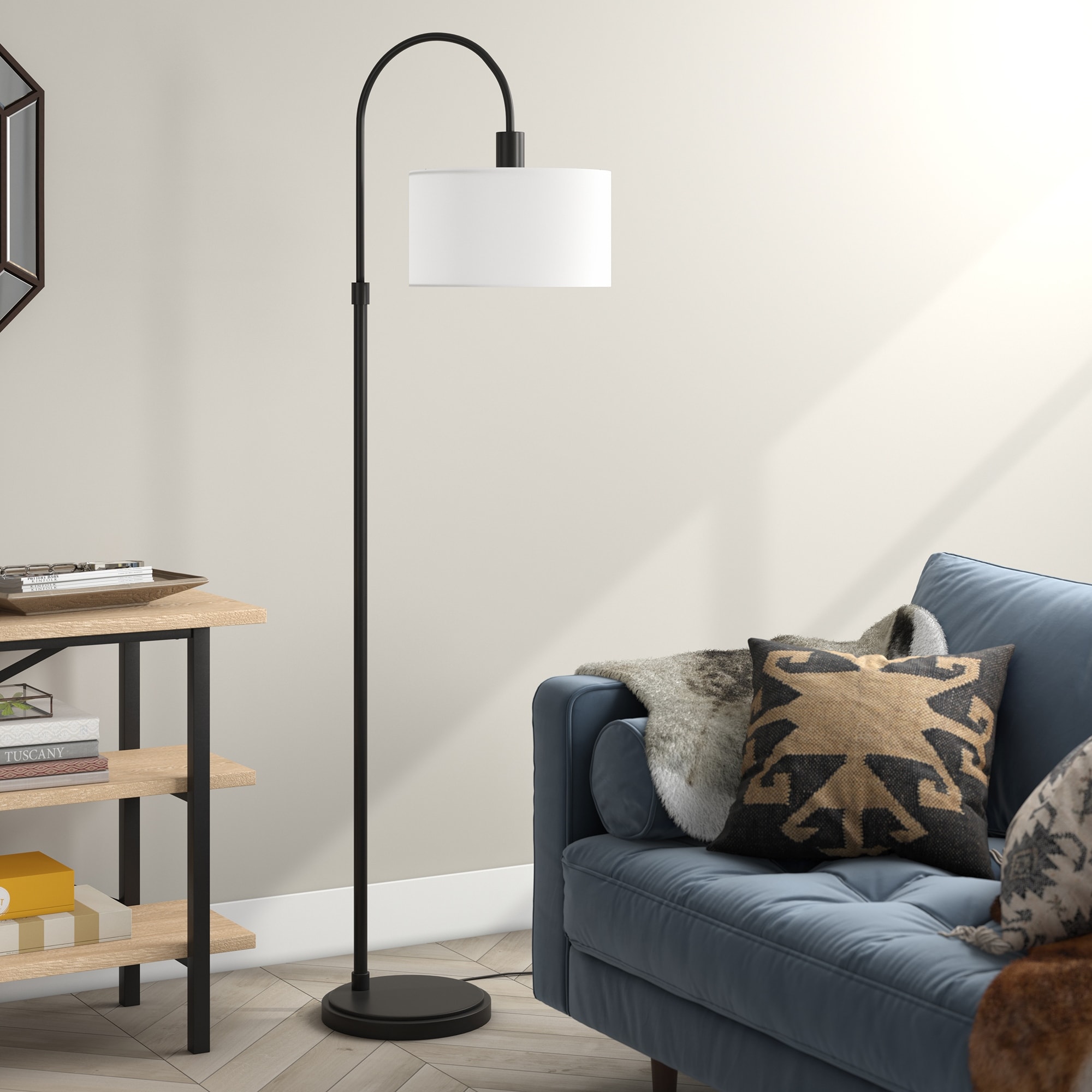 Veronica Blackened Bronze Arc Floor Lamp