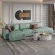 preview thumbnail 2 of 10, 145'' Leath-Aire Sofa Modern Sectional Sofa for Living Room