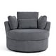preview thumbnail 55 of 198, 41" W Oversized Accent Barrel Swivel Chair with Moon Storage Ottoman