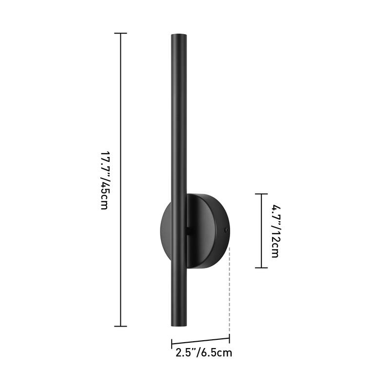 Modern Black Linear Integrated LED 3000K Warm Light Bathroom Vanity Light Wall Sconce
