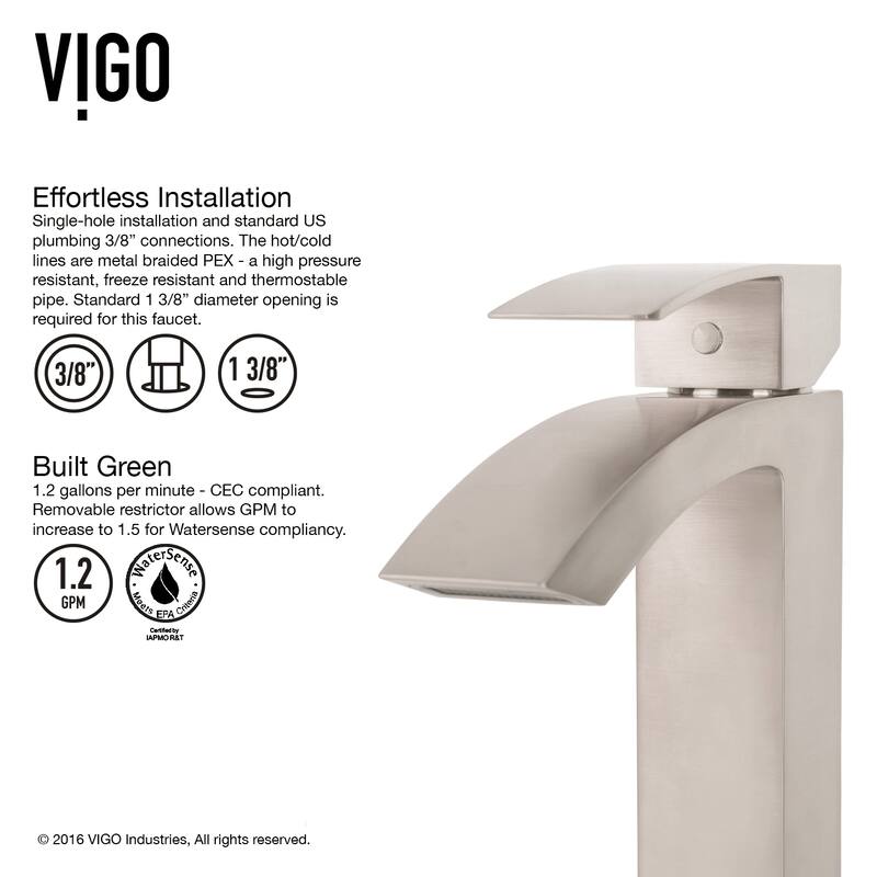 VIGO Satro 7" H Single Handle Single Hole Bathroom Faucet