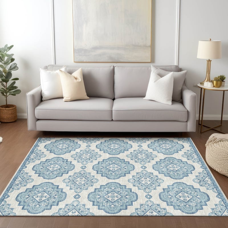 Machine Washable Indoor/ Outdoor Chantille Boho Moroccan Rug