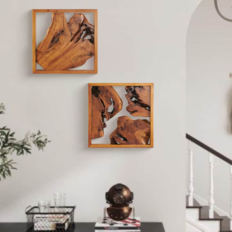 Greenage Rustic Cedar Live-Edge Carved Wall Art