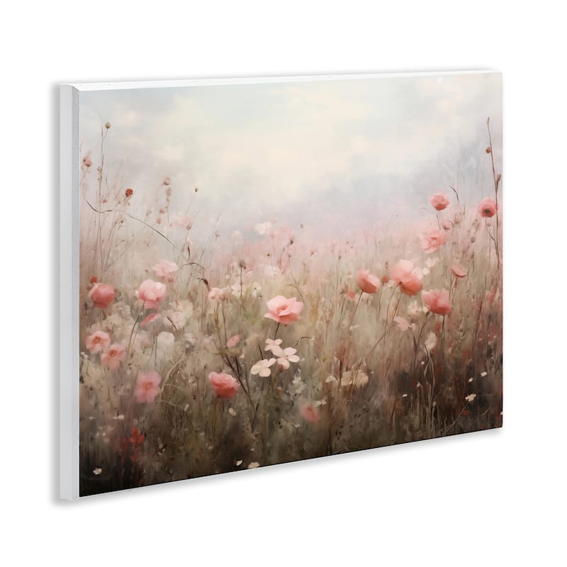 Stupell Pastel Pink Meadow Flowers Wall Plaque Art Design By Arlington Prints