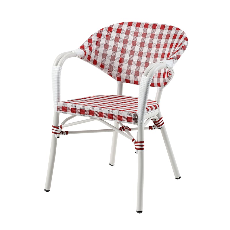 Lidi Classic Country Plaid Patio Dining Arm Chairs by Furniture of America