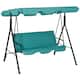 Outsunny 3-Person Porch Lawn Swing with Canopy, Outdoor Yard Glider Swing Chair with Stand