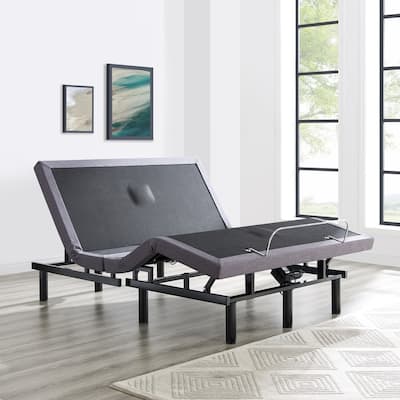 Adjustable Pain-Relieving Bed Frame Base, Electric with 3 Speed Head & Foot Incline Massage, Wireless Remote, USB Ports Charger