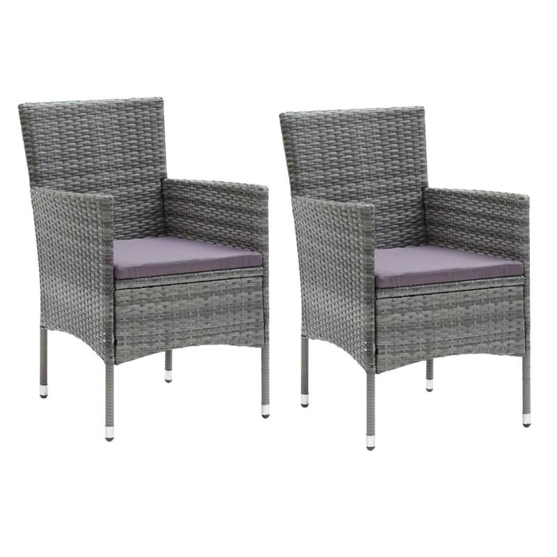 vidaXL Patio Dining Set with Cushions Poly Rattan