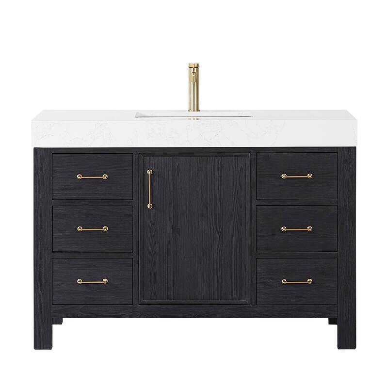 Leon 48 in. Single Bathroom Vanity with Composite Stone Top