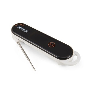InstaTrack Folding Digital Instant Read Meat Food Grill BBQ Kitchen Cooking Thermometer with Folding Probe, White