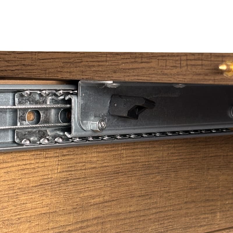 Extendable Cabinet Dining Table with Storage, Wood Kitchen Table with Striped Cabinet, Waterproof Coffee Table