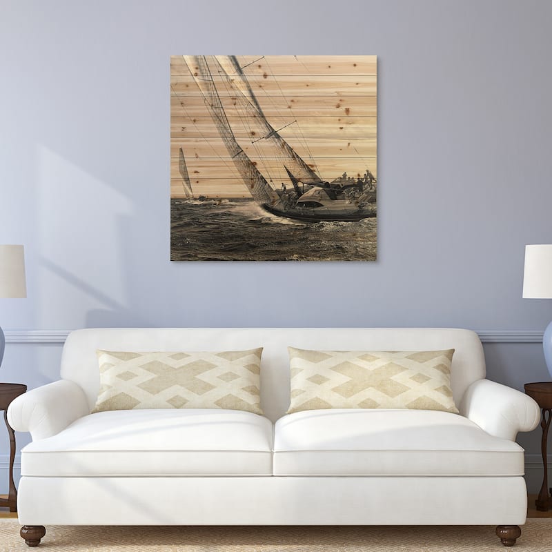 "Regatta" Arte de Legno Digital Print on Solid Wood Wall Art