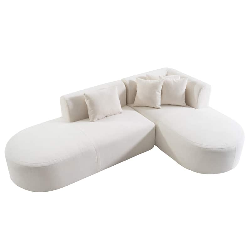 Roomfitters Stylish Corner Sofa with Curved Seat and Wide Stitching, Versatile Design for Living Room, Bedroom or Office