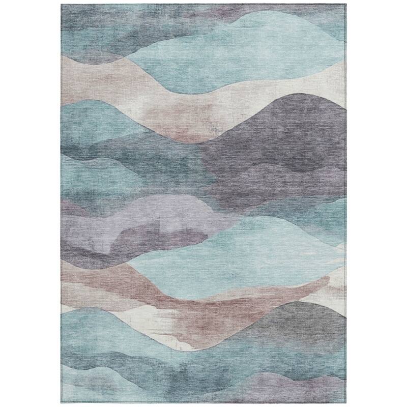 HomeRoots Abstract Transitional Rectangle Outdoor Rug
