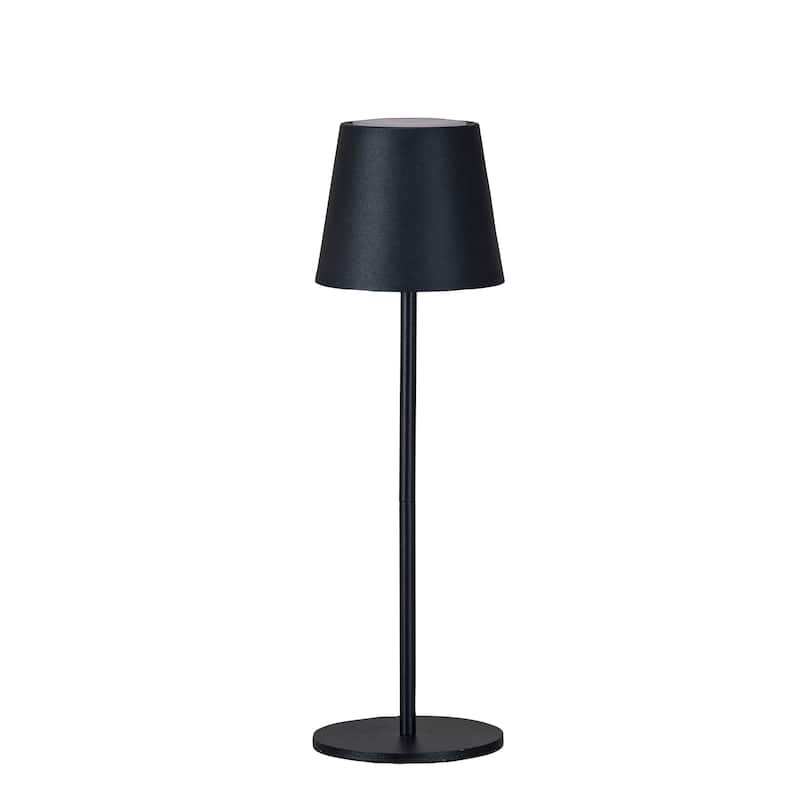 Metal LED Rechargeable Table Lamp - 4.3"L x 4.3"W x 14.5"H - 4.3"L x 4.3"W x 14.5"H - Black