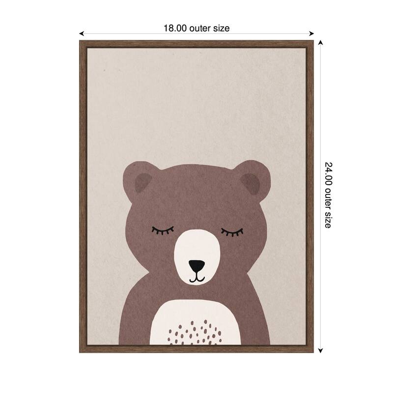 Kate and Laurel Bear by July Art Prints Framed Canvas Wall Art Print