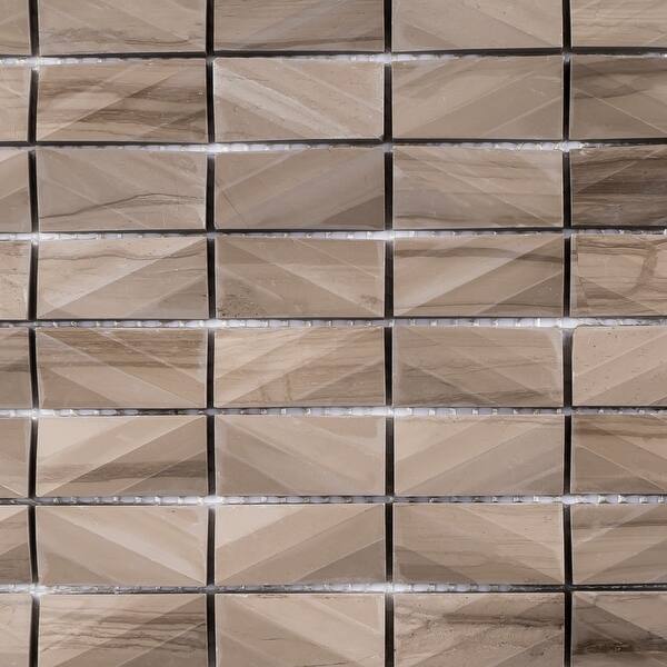 Shop Tilegen 1 X 2 3d Cut Marble Mosaic Brown Wall Tile 10