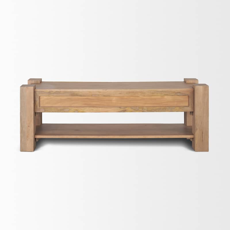 Beth Light Brown Wood Media Console - 70.0L x 20.0W x 24.0H