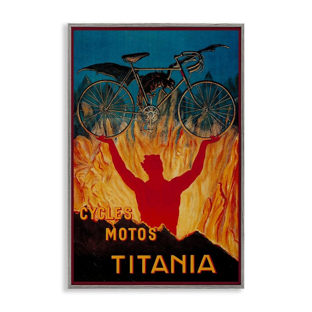 Stupell Vintage Dragon & Bicycle Framed Giclee Art Design By Marcus Jules