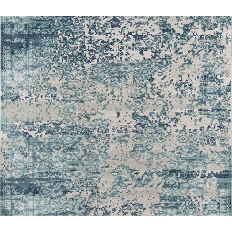 ECARPETGALLERY Machine Woven Delphine Blue Area Rug