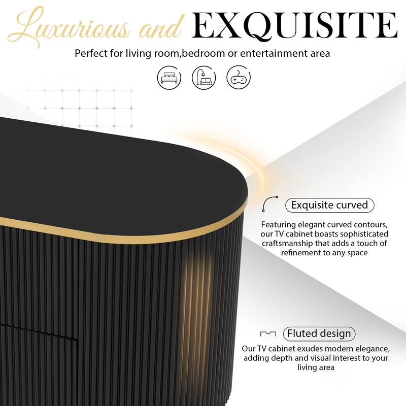 Modern TV Stand for TVs up to 80", Entertainment Center TV Console Table with 4 Drawers & Media Storage Cabinet for Living room