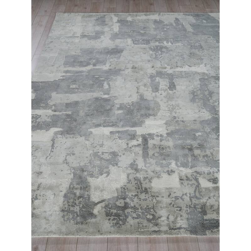 Papyrus Gray Wool/Bamboo Silk handloomed Area Rug