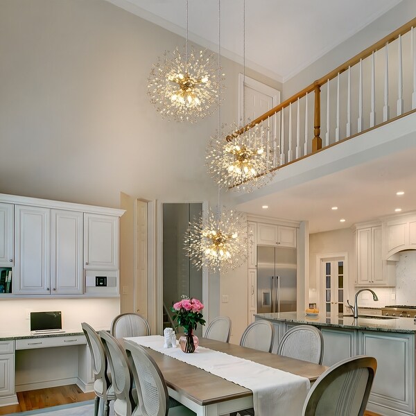 Crystal cluster pendant light outlet