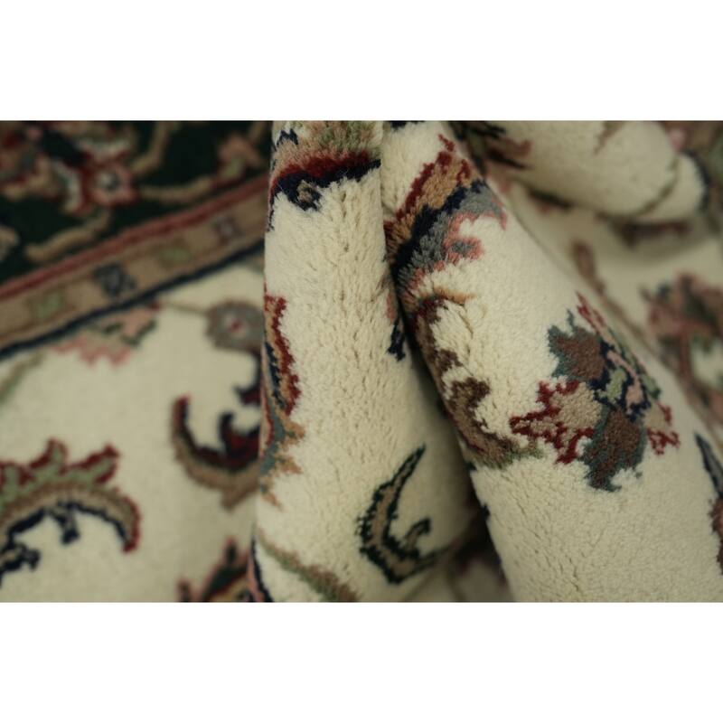 Hand Knotted Oriental 100% Wool Carpet Traditional All-Over Beige & Ivories Kashan Area Rug - 6' 3'' X 4' 2''