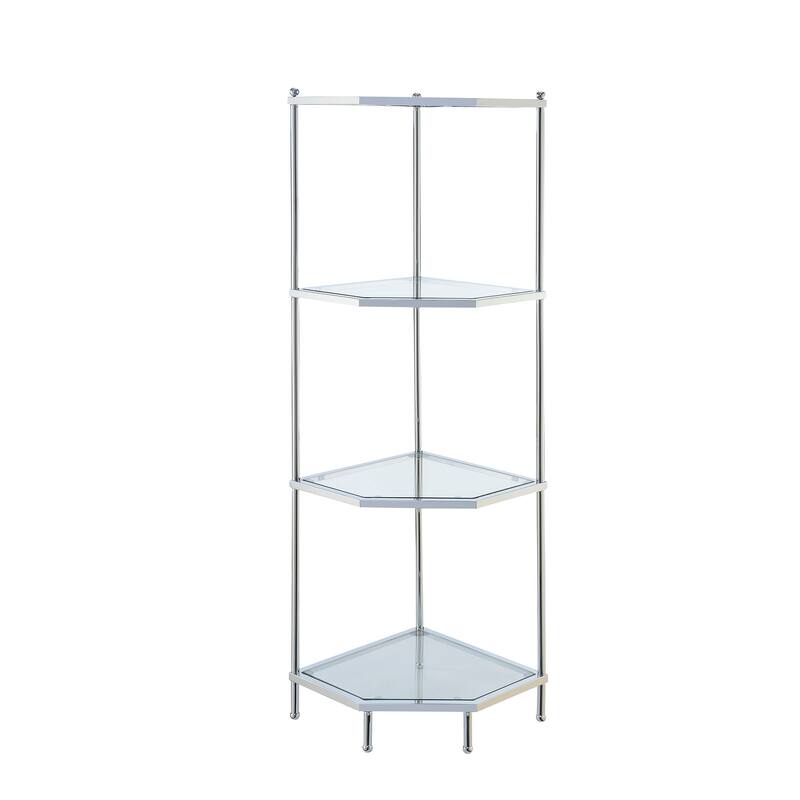 Convenience Concepts Royal Crest 4 Tier Glass Corner Shelf